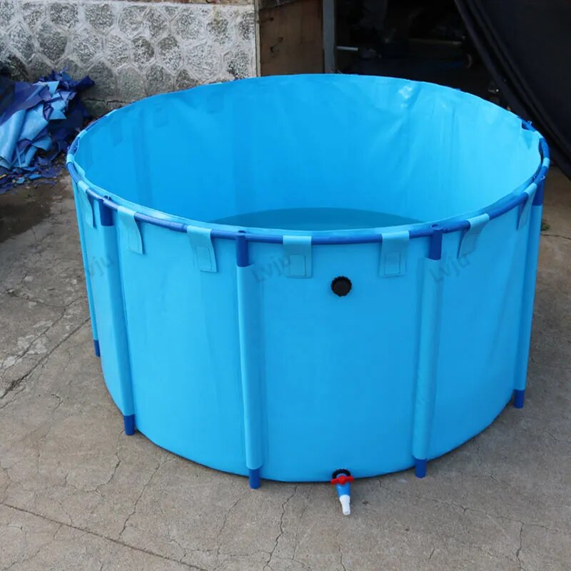 1400L Collapsible Round Fish Pond for Fresh and Saltwater Breeding