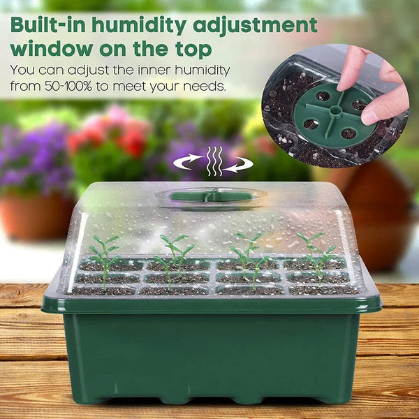 Plastic Nursery Pot with 12 Holes and Lid: Ideal for Seedling Seeding