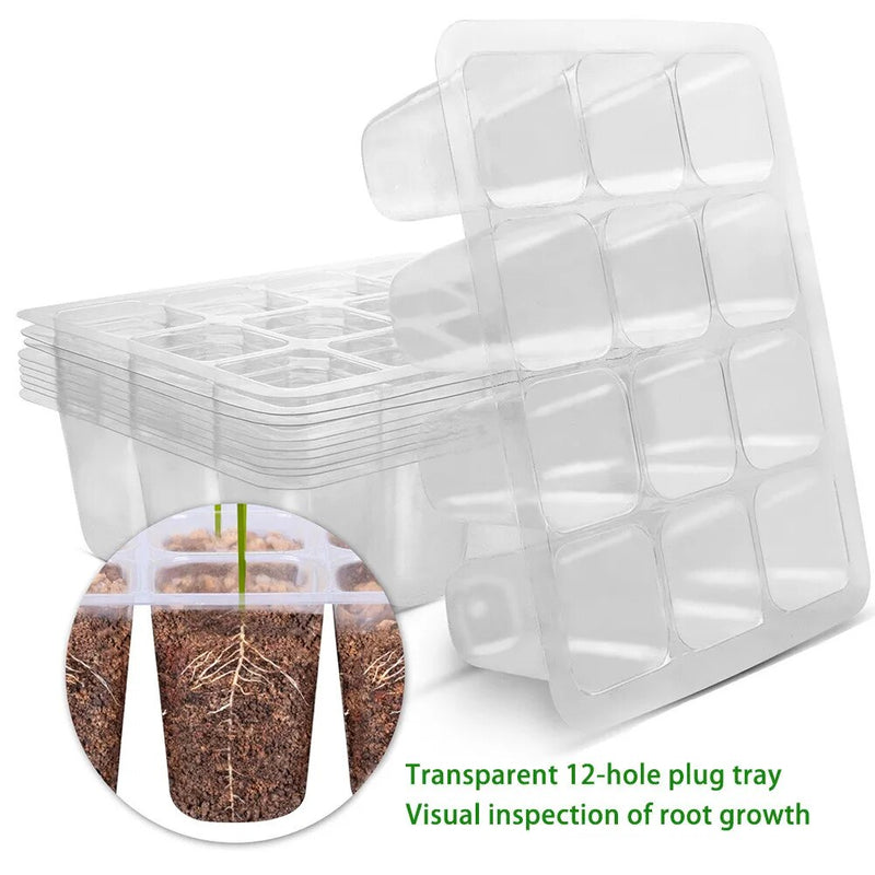 Plastic Nursery Pot with 12 Holes and Lid: Ideal for Seedling Seeding