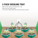 5 Pcs Seed Starter Trays with Grow Lights: Perfect for Home Greenhouse Planting