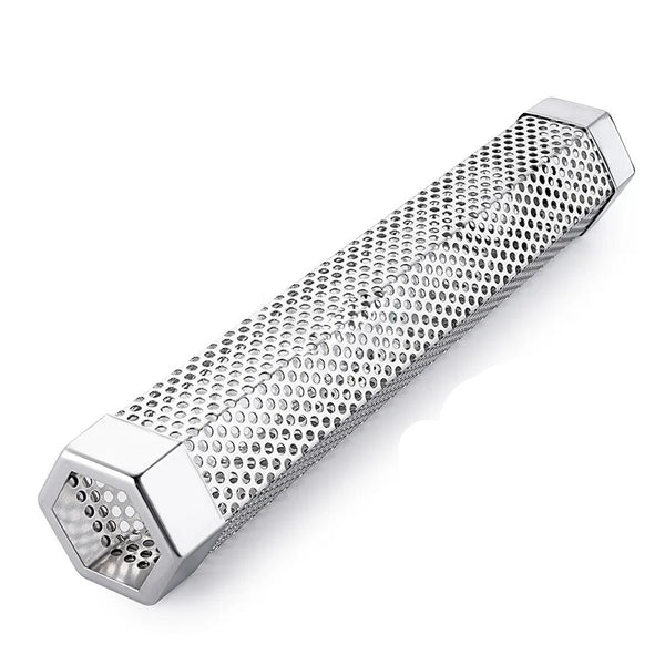 Stainless Steel BBQ Smoker Tube: Hexagon Mesh for Hot and Cold Smoking