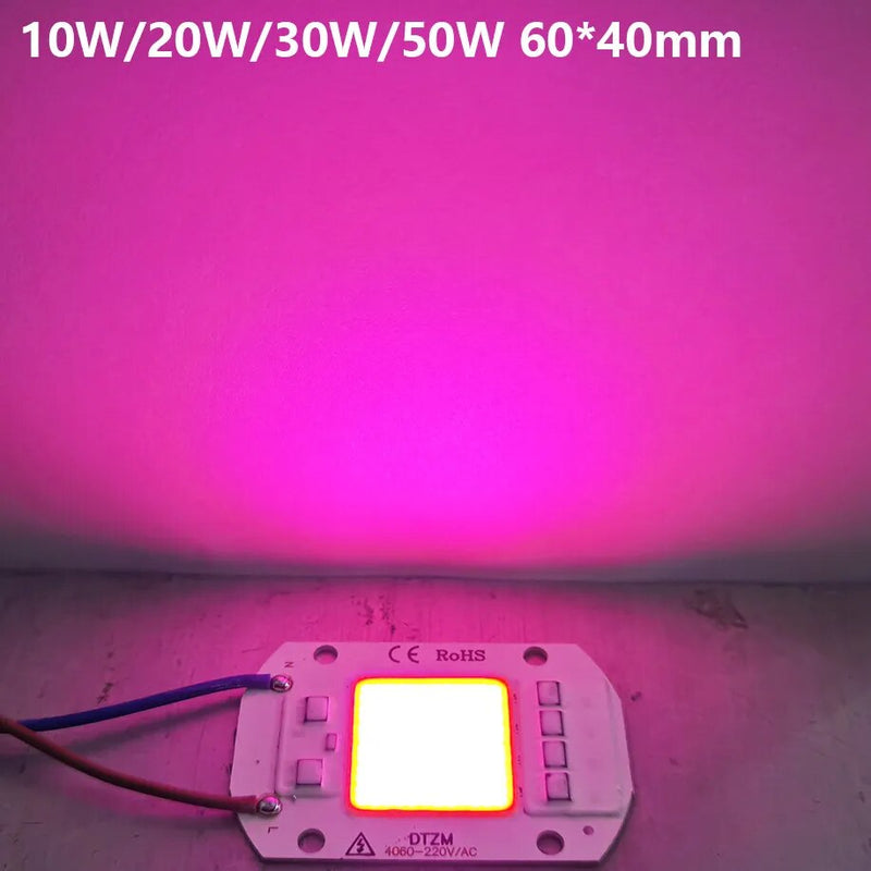 1Pcs Hydroponic Full Spectrum COB LED Grow Light Chip: 10W-50W (AC220V)